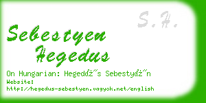 sebestyen hegedus business card